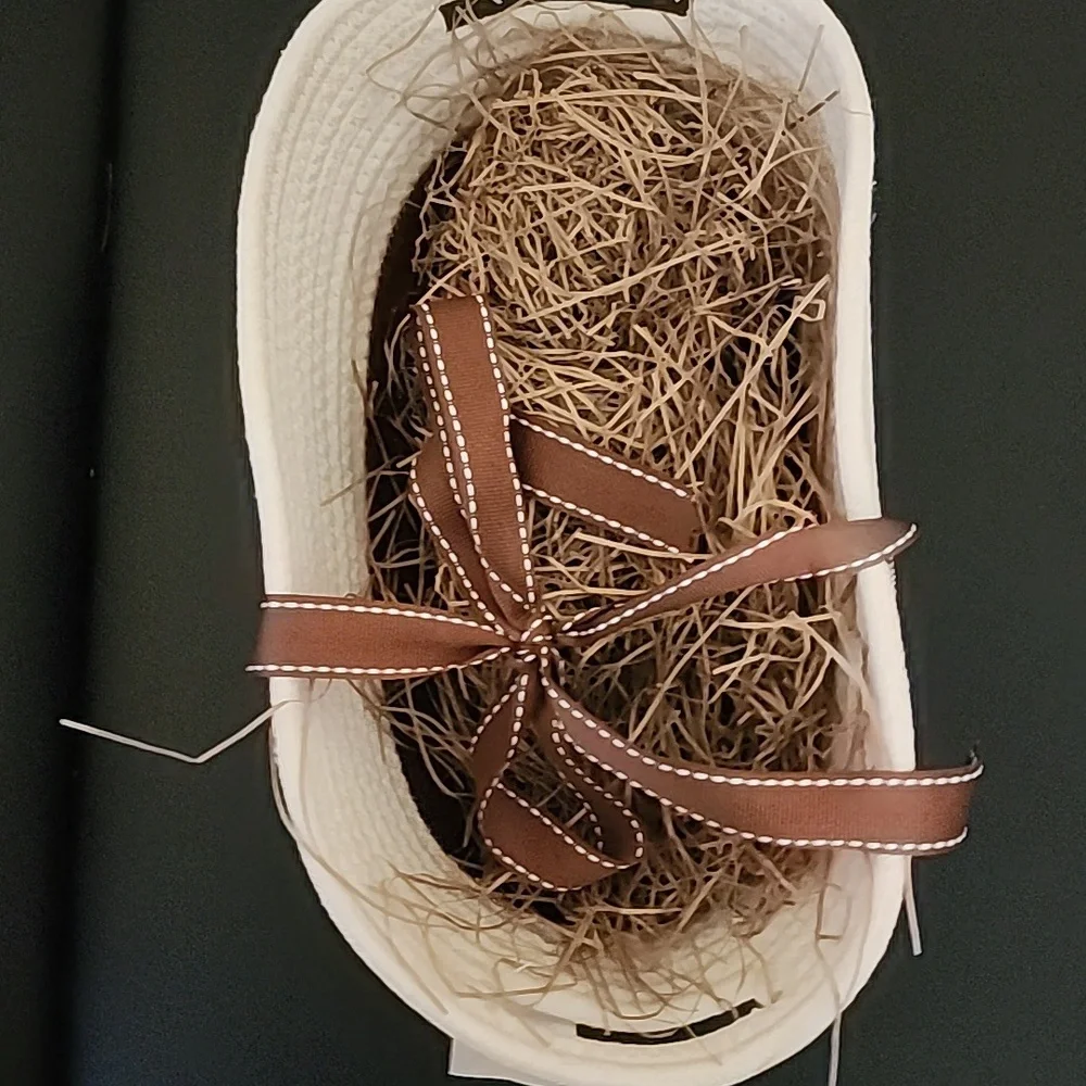 Chic Two-Tone Woven Basket
